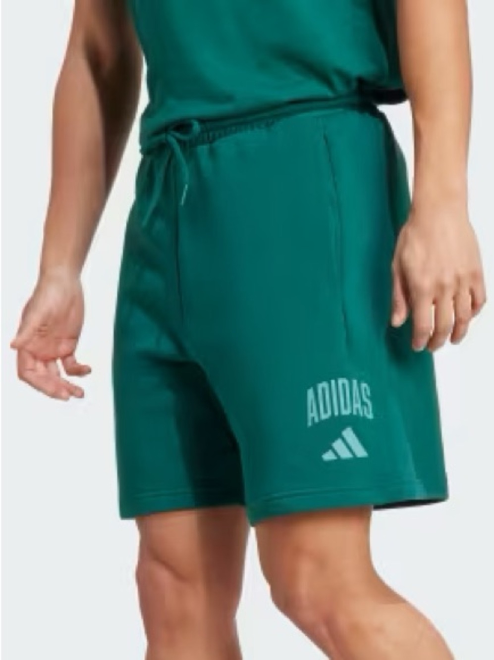 Adidas Men 4XLT Green Powder Teal Fleece Logo Collegiate Sweat Shorts NWT